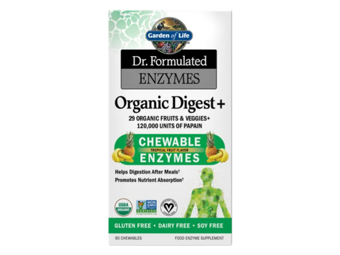 Garden of Life Dr Formulated Organic Digest with Papain and Bromelain 90 Chewables bottle front label packaging