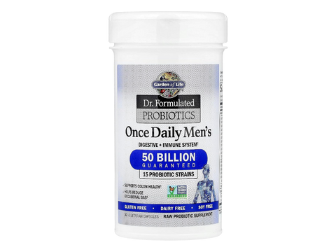 Garden of Life Dr. Formulated Probiotics Once Daily Men's 30 Capsules front bottle packaging showing product name and branding