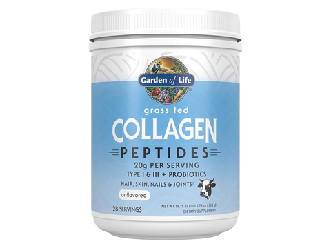 Garden of Life Grass Fed Collagen Peptides tub, Unflavored powder 560g