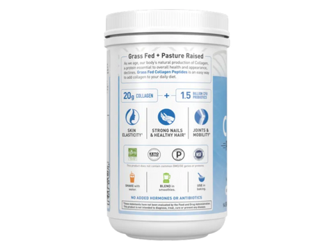 Supplement facts for Unflavored Collagen Peptides.