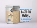 Garden of Life Grass Fed Collagen Protein Powder Vanilla 560g scoop with collagen protein powder next to tub
