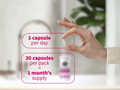 Garden of Life Microbiome Once Daily Women's Probiotic 30 Capsules close up of capsules