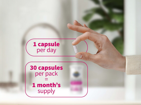 Garden of Life Microbiome Once Daily Women's Probiotic 30 Capsules close up of capsules
