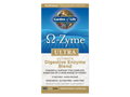 Garden of Life Omega-Zyme Ultra Digestive Enzymes Vegan Capsules angled bottle close up showing label text