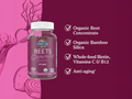 Garden of Life Organic Beet Root Beauty Gummies Raspberry 60 Count with key benefits detail