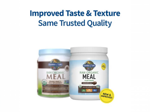 Garden of Life Raw Organic Meal Plant-Based All-In-One Protein Chocolate 539g. Old & new packaging.