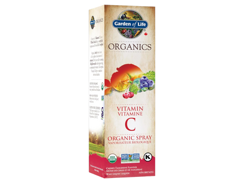 Garden of Life Organic Vitamin C Spray bottle & box, Cherry Tangerine flavour, 58ml.