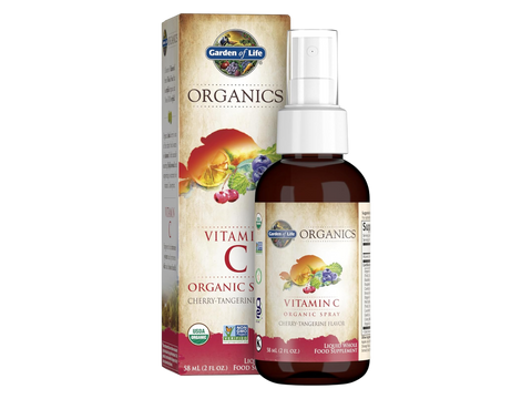 Garden of Life Organic Vitamin C Spray bottle & box, Cherry Tangerine flavour, 58ml.