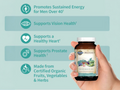 Garden of Life Organics Men's Multi 40+ Whole Food Tablets with key benefits detail