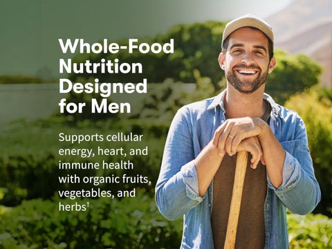 Garden of Life Organics Once Daily Whole Food Multivitamin Vegan Tablet for Men ingredients information label