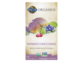 Garden of Life Organics Once Daily Whole Food Multivitamin Vegan Tablet for Women bottle front label packaging- 60 tablets