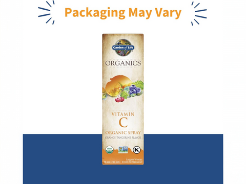 Garden of Life Organics Vitamin C Spray Orange Tangerine 58ml front spray bottle packaging showing product name and branding