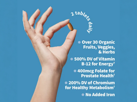Garden of Life Organics Whole Food Multivitamin for Men Vegan Tablets how to use dosage instructions label