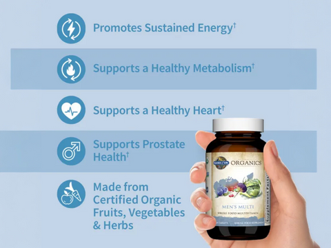 Garden of Life Organics Whole Food Multivitamin for Men Vegan Tablets ingredients information label