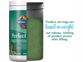 Garden of Life Perfect Food Super Greens Formula Powder scoop with green superfood powder next to tub