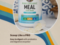 Garden of Life RAW Organic Meal Shake Plant Protein Powder 1064g scoop with plant protein powder next to tub