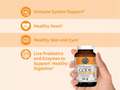Garden of Life RAW Vitamin C 500 mg with Probiotics 60 Capsules with key benefits detail