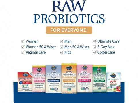 Garden of Life Raw Probiotics - 100 Billion CFU, 34 Strains with Enzymes variants