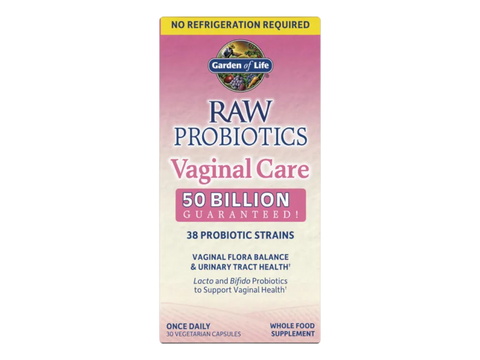 Garden of Life Raw Probiotics for Women 50 Billion CFU 38 Strains 30 Veg Caps bottle front label packaging