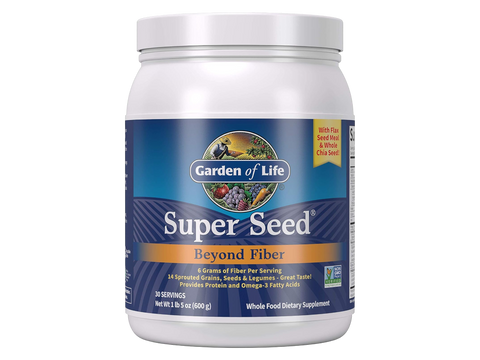 Garden of Life Super Seed Supplement tub, Whole Food Fiber & Protein 600g