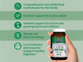 Garden of Life Vitamin Code Family Multi Whole Food Multivitamin 120 Vegan Caps ingredients information label