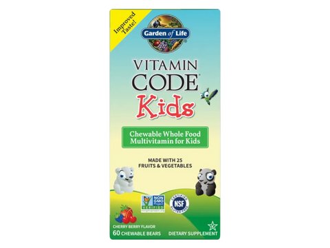 Garden of Life Vitamin Code Kids Chewable Multivitamin Cherry Berry front bottle packaging showing product name and branding