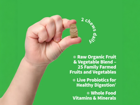Garden of Life Vitamin Code Kids Chewable Multivitamin Cherry Berry with key benefits detail