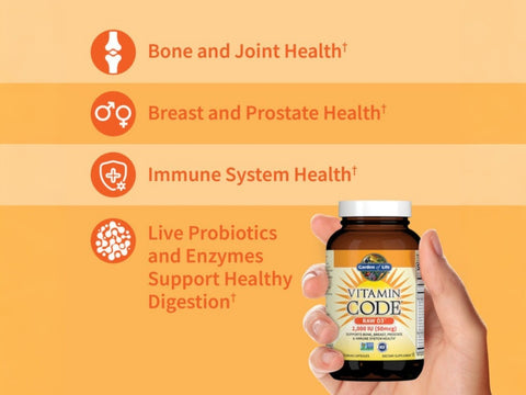 Garden of Life Vitamin Code Raw D3 2000 IU with Chlorella and Enzymes ingredients information label