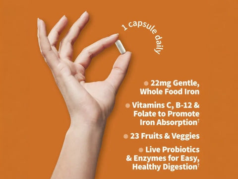 Garden of Life Vitamin Code Raw Iron and Vitamin C 30 Capsules how to use dosage instructions label