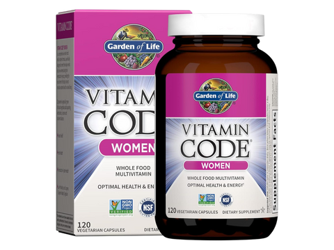 Garden of Life Vitamin Code Women's Multivitamin 120 Vegetarian Capsules bottle front label packaging