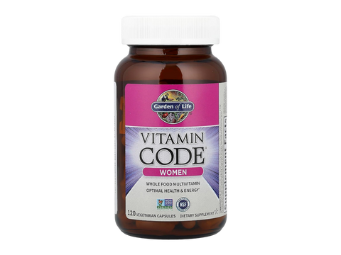 Garden of Life Vitamin Code Women's Multivitamin 120 Vegetarian Capsules bottle front label packaging