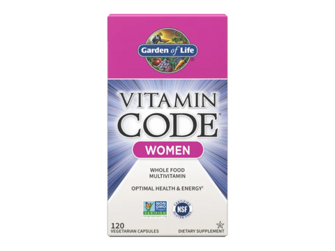 Garden of Life Vitamin Code Women's Multivitamin 120 Vegetarian Capsules bottle front label packaging