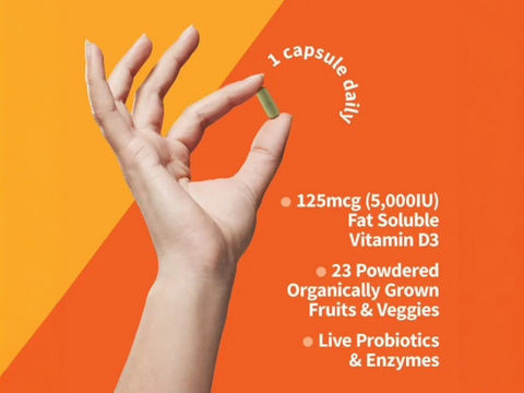 Garden of Life Vitamin D3 5000 IU Whole Food 60 Veg Capsules how to use dosage instructions label