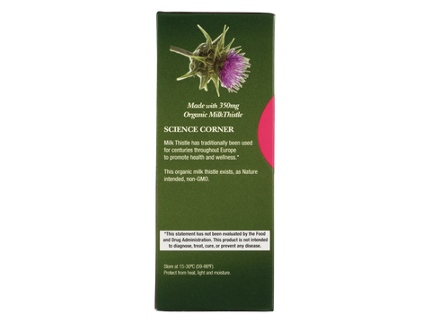 Genceutic Naturals Organic Milk Thistle 350mg capsules supplement facts panel 60 capsules