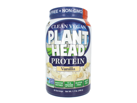 Genceutic Naturals Plant Head vegan protein powder vanilla tub 780g