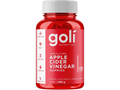 Red bottle of Goli Nutrition Apple Cider Vinegar Gummies on a white background
