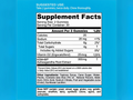 Supplement facts label on a blue background