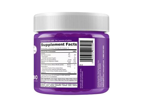 Purple supplement container with 'Supplement Facts' label on a white background