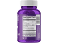 Purple supplement bottle with white cap on a white background