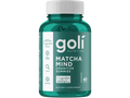 Green bottle of goli Matcha Mind cognitive gummies on a white background