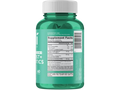 Green supplement bottle with label on a white background