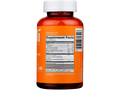 Supplement bottle with orange label and white cap on a white background