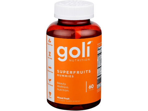 Goli Nutrition Superfruits Gummies bottle on a white background