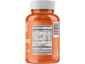 Orange supplement bottle with label on a white background