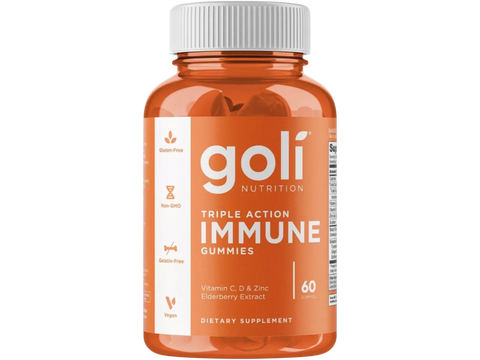 Goli Nutrition Triple Action Immune Gummies bottle on a white background