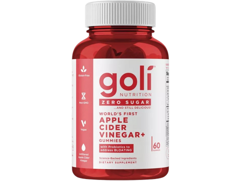 Front Image: Goli Nutrition Zero Sugar Apple Cider Vinegar Gummies bottle 60 count