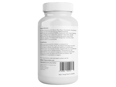 Supplement facts, barcode and ingredients list for Glucosamine Complex.