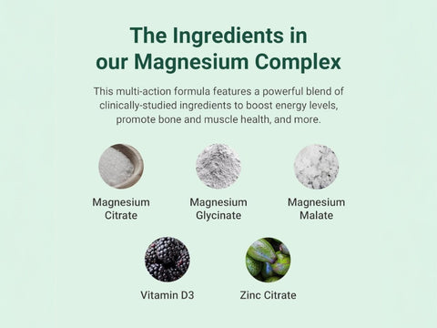 Hey Nutrition Magnesium Complex with Zinc & D3 - 60 Capsules