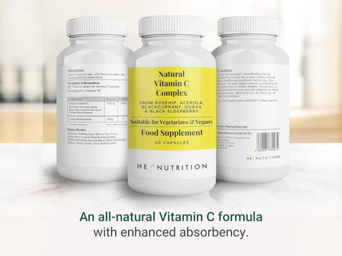 Hey Nutrition Natural Vitamin C 250mg Complex - 60 Capsules