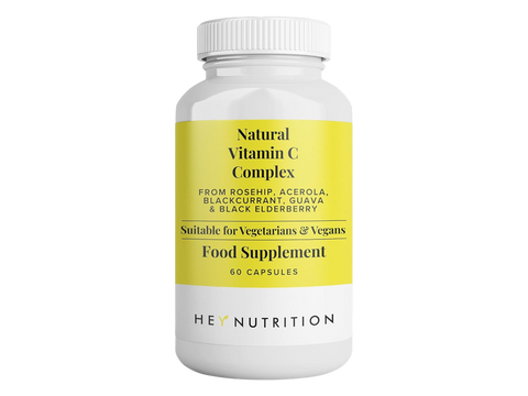 Hey Nutrition Natural Vitamin C 250mg Complex bottle, 60 capsules.
